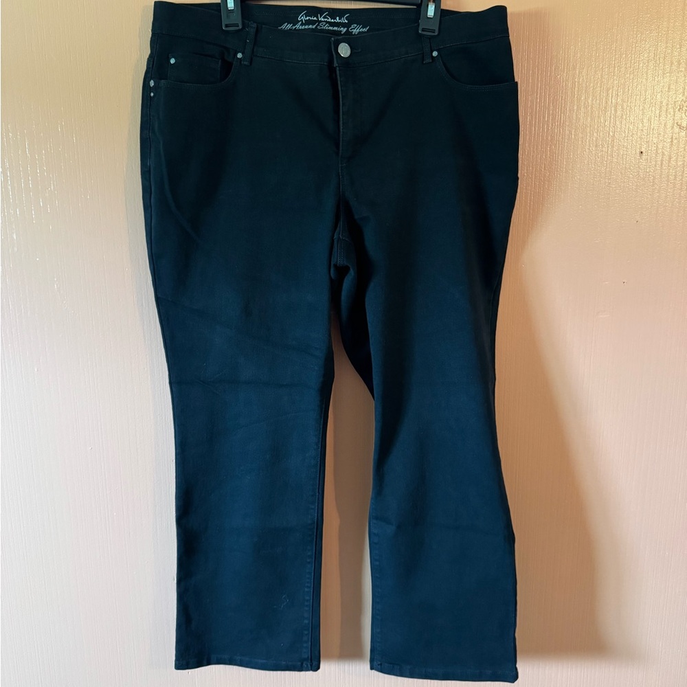 Gloria Vanderbilt Jordyn Black All-Over Slimming Curvy Bootcut Jeans Size 18W